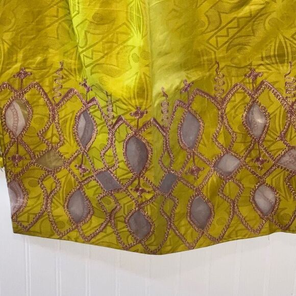 Rakus Fashion Skirt Suit With Scarf Women’s Size Medium Embroidered Sheer Button - Picture 6 of 7